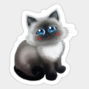 Lovely Black Sitting Cat Sticker